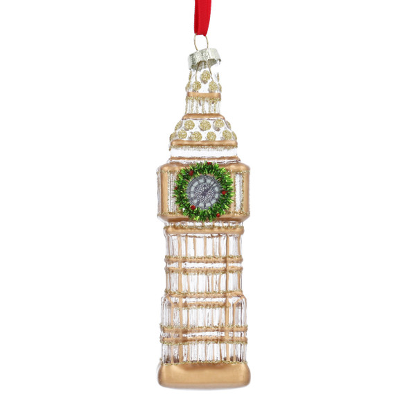 Gold Clear Glass Big Ben Decoration