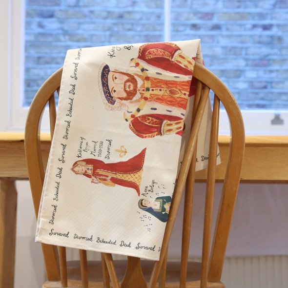 Henry VIII and his Six Wives Cotton Tea Towel