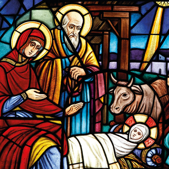The Nativity Stained Glass Pack of 8 Christmas Cards The Nativity Stained Glass Pack of 8 Christmas Cards