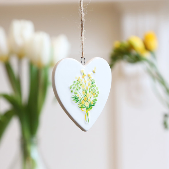 Ceramic Mimosa Heart Decoration