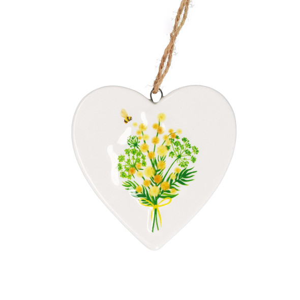 Ceramic Mimosa Heart Decoration