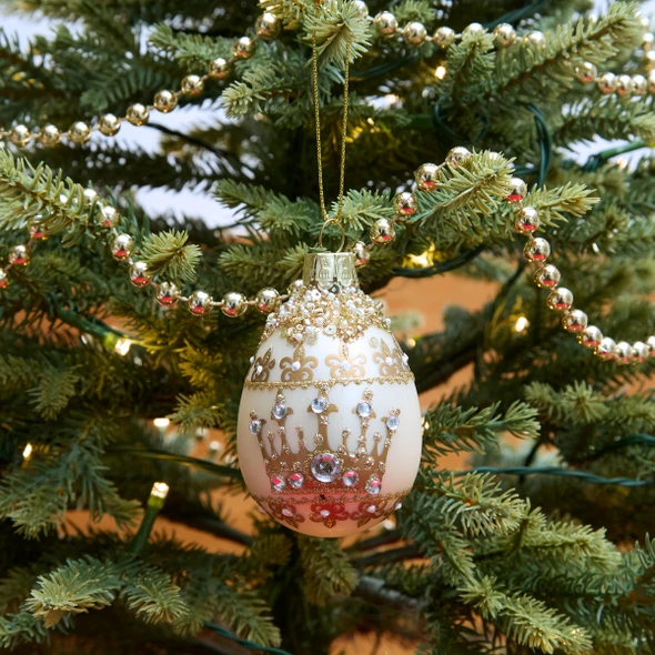 Matt Cream Glass Egg Decoration