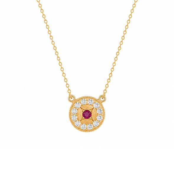 Reina Crown 24k Gold Plated Floral Pendant