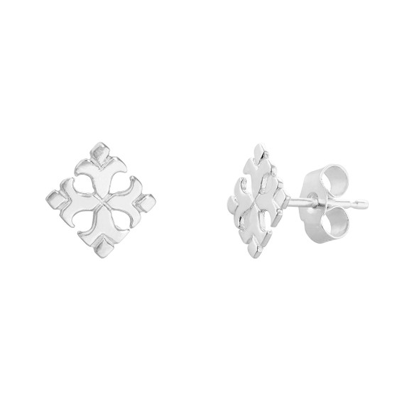 St Edwards Patonce Cross Silver Earrings