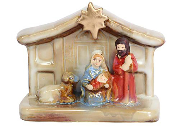 Ceramic Painted Nativity Scene