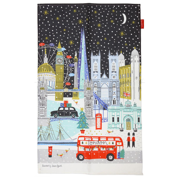 London at Christmas Winter Tea Towel