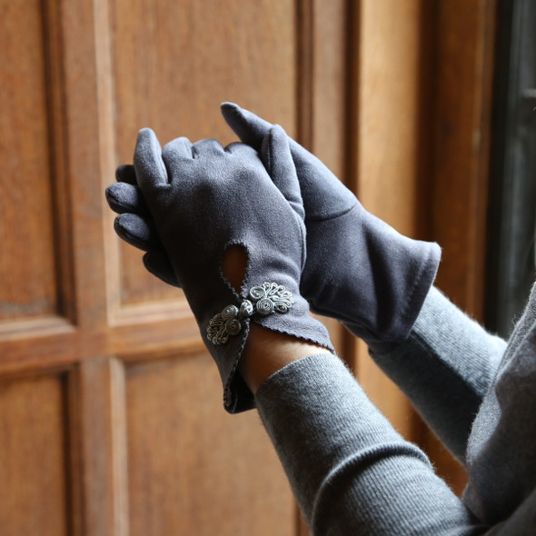 Suki Faux Suede Slate Gloves