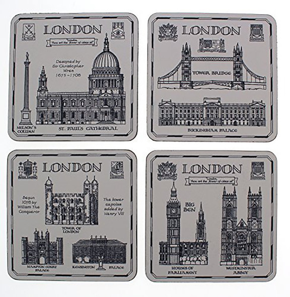 London Heritage Pack of Four Coasters