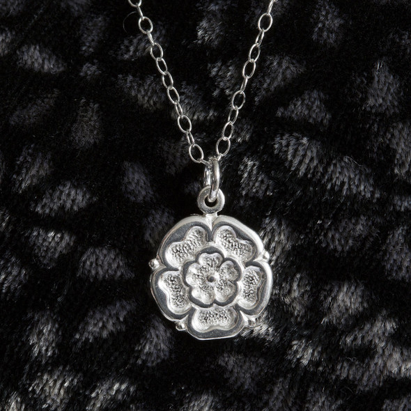 Tudor Rose Silver Necklace