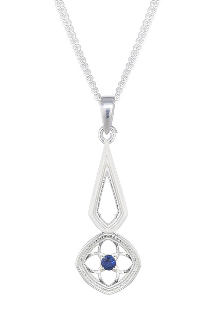 Silver Sapphire Quire Necklace
