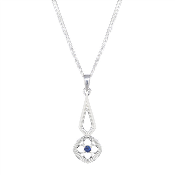 Silver Sapphire Quire Necklace