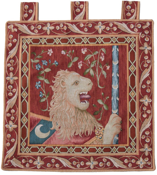 Cluny Lion Square Tapestry Wall Hanging