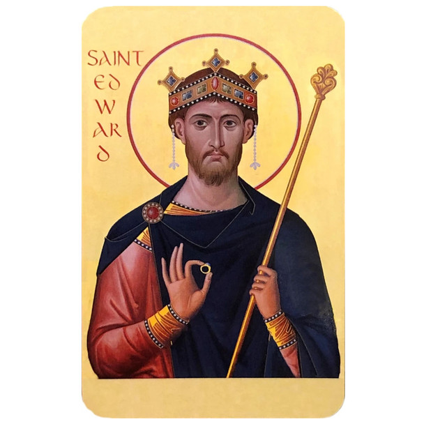 St Edward the Confessor Icon Prayer Card