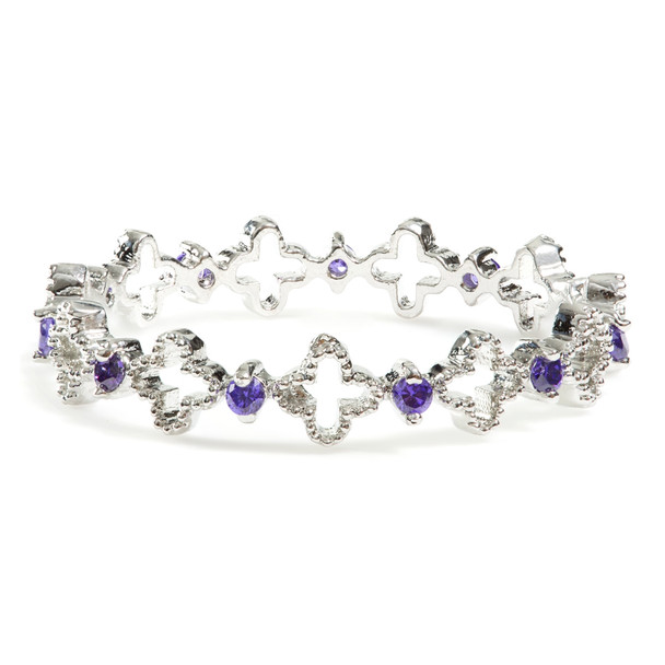 Set of 2 Quatrefoil Two-Tone Rings