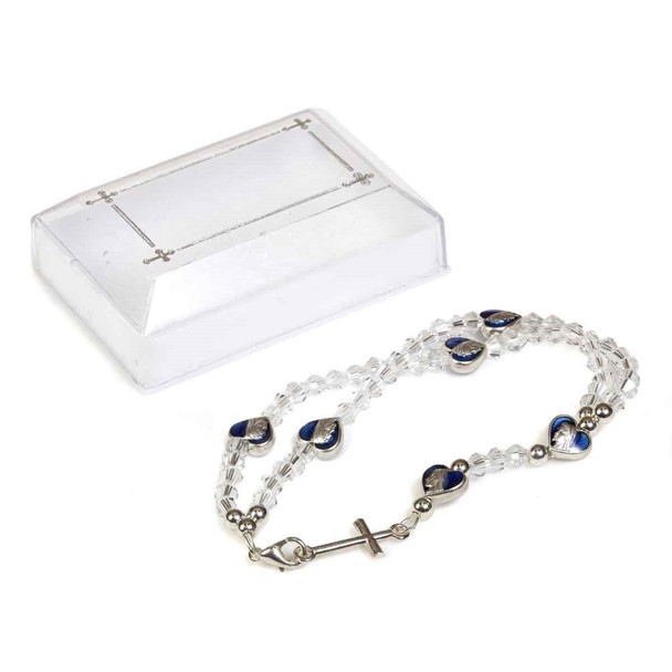 Blue Crystal Rosary Bracelet