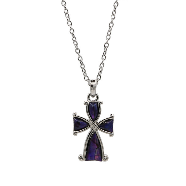 Mother of Pearl Green Cross Necklace