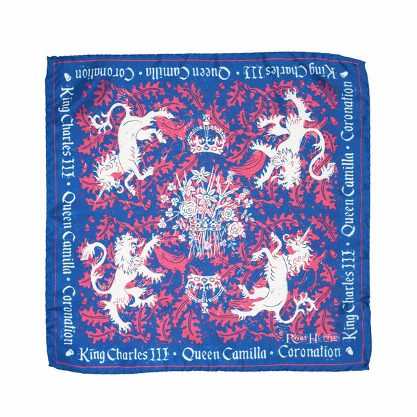 King Charles III Coronation Silk Pocket Square