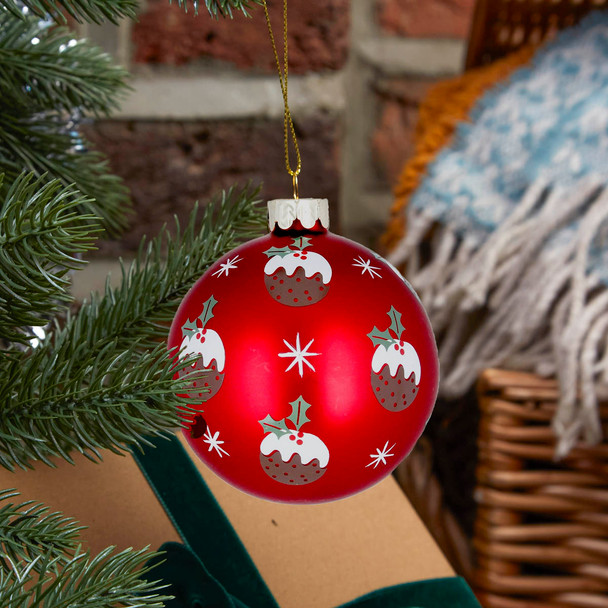 Glass Christmas Pudding Decoration