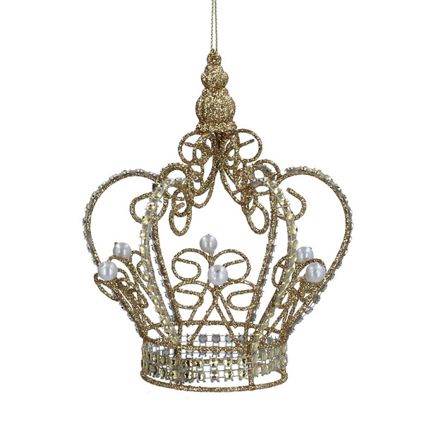 Large Gold Crown with Pearls Decoration