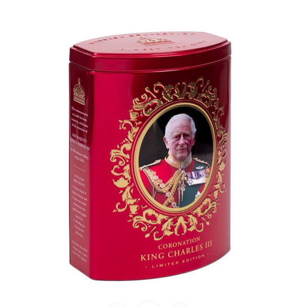 King Charles III Coronation Red Tea Caddy