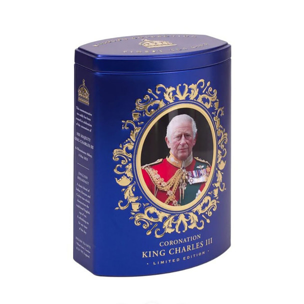 King Charles III Coronation Blue Tea Caddy