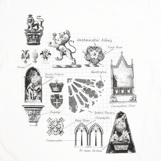 Westminster Abbey Architecture White T-shirt
