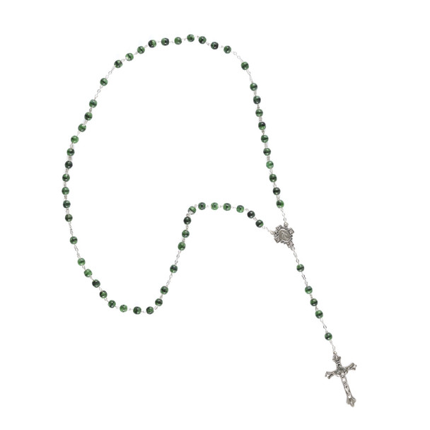 Green Glass Rosary Beads
