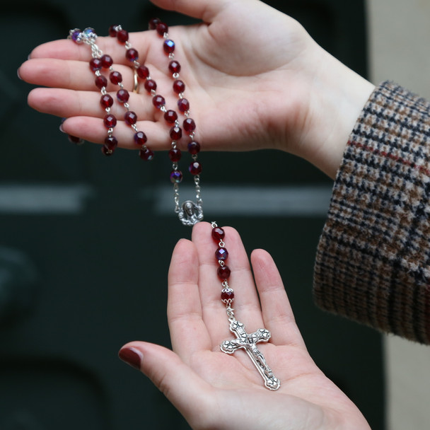 Glass Garnet Rosary