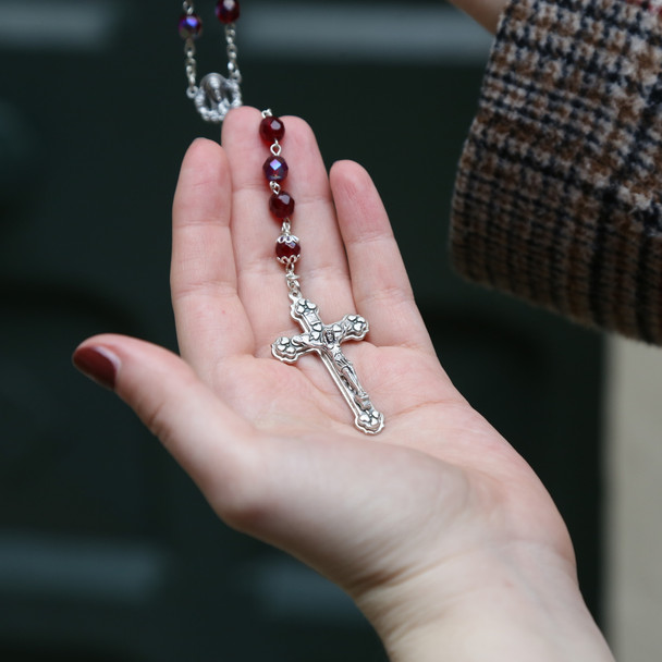 Glass Garnet Rosary