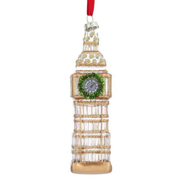 Gold Clear Glass Big Ben Decoration