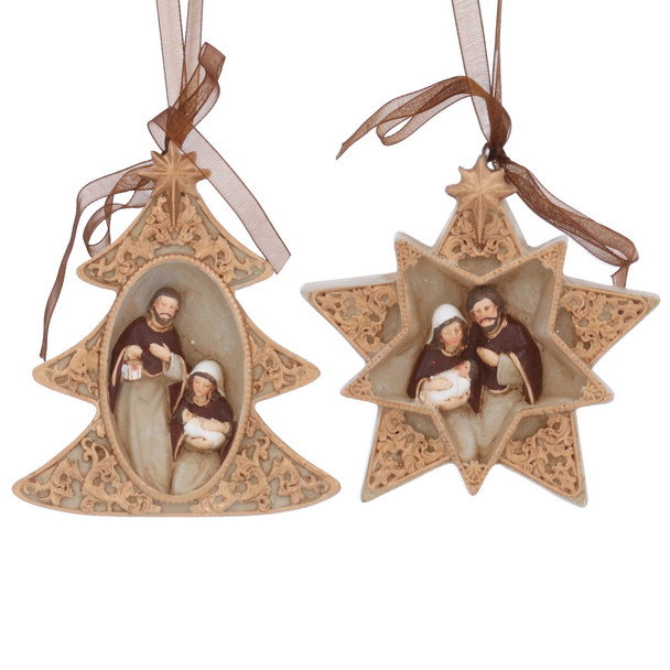 Resin Nativity Star/Tree Decoration