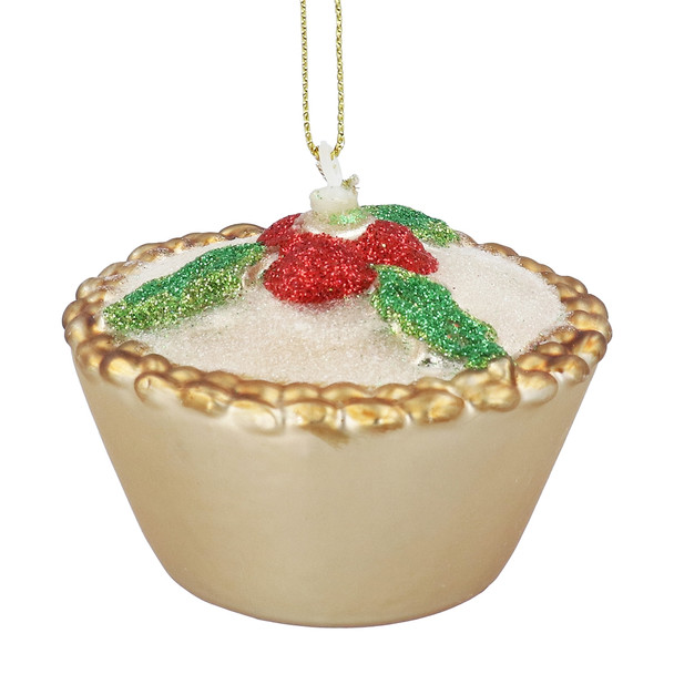 Mince Pie Glass Decoration