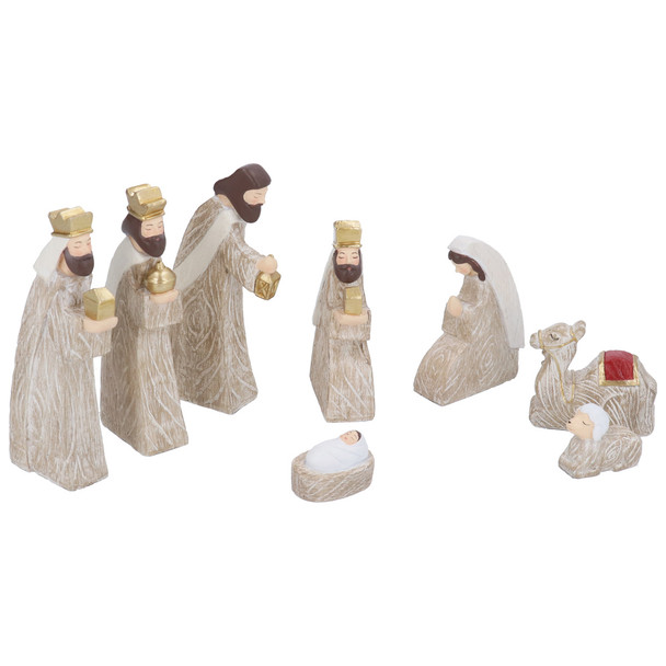 Resin Wood Effect Nativity Set