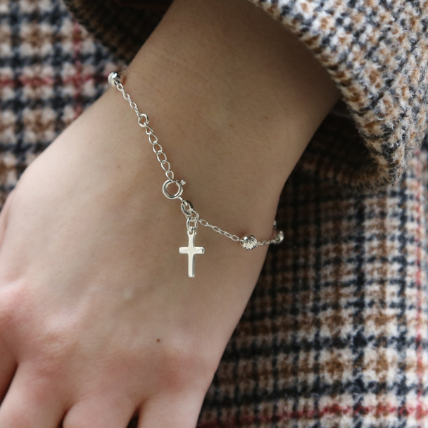 Sterling Silver Rosary Bracelet
