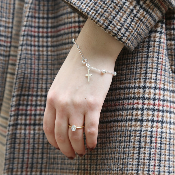 Sterling Silver Rosary Bracelet