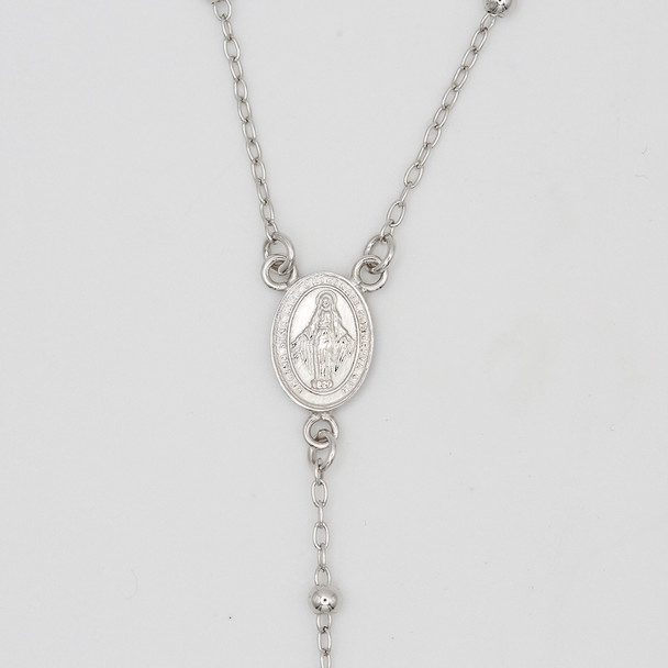 Sterling Silver Rosary Necklace
