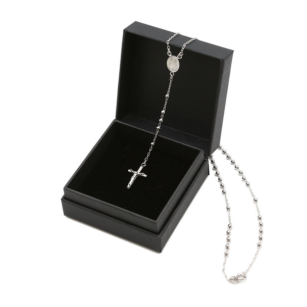 Sterling Silver Rosary Necklace
