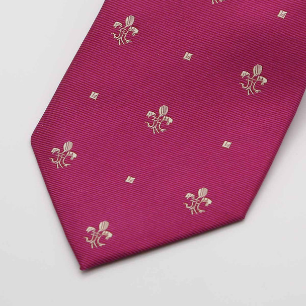 Claret Fleur De Lys Silk Tie
