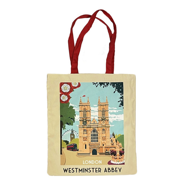 Westminster Abbey London Travel Poster Tote Bag