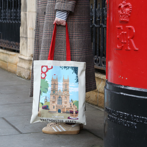 Westminster Abbey London Travel Poster Tote Bag