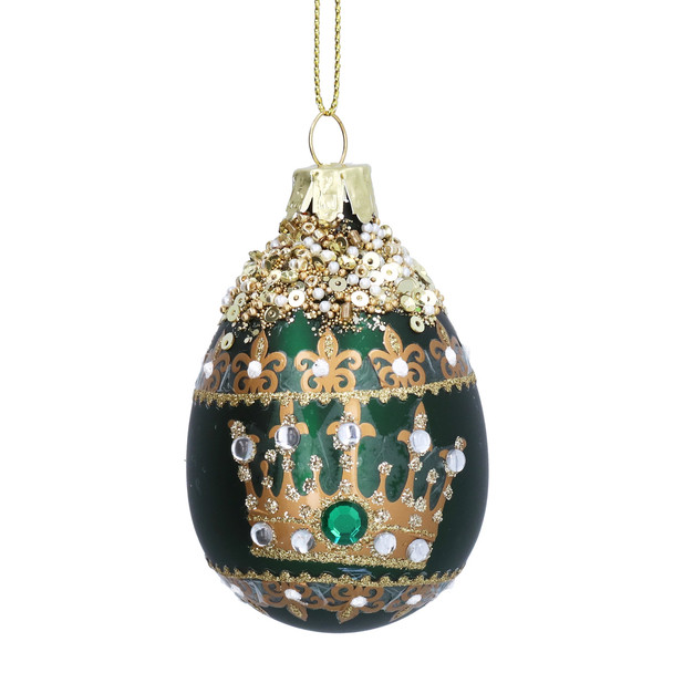 Matt Green Glass Egg Decoration