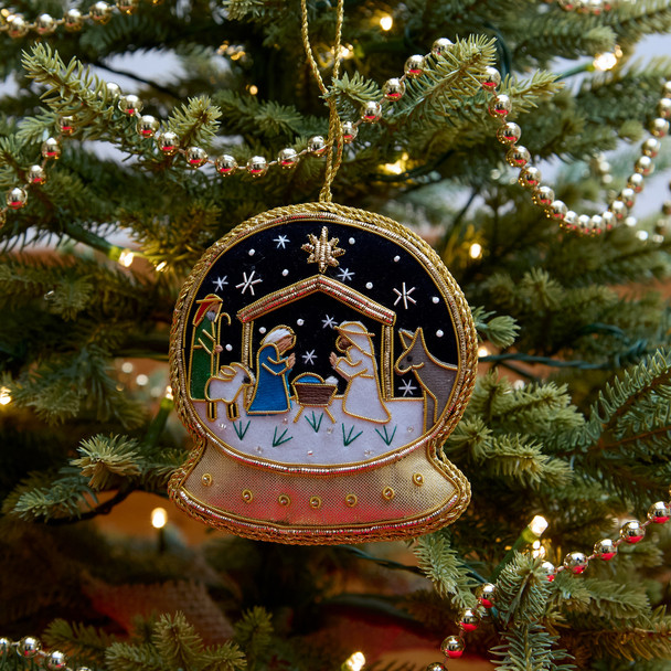 Nativity Snow Globe Decoration