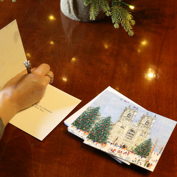 Westminster Abbey Snowy Scene Christmas Cards Pack of 10