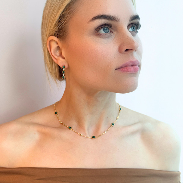 Queen Victoria Gold Malachite Necklac