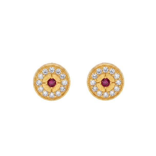 Reina Crown 24k Gold Plated Floral Earrings