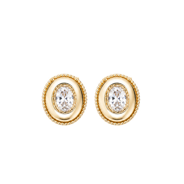 Oval 18k Gold Plated Earrings