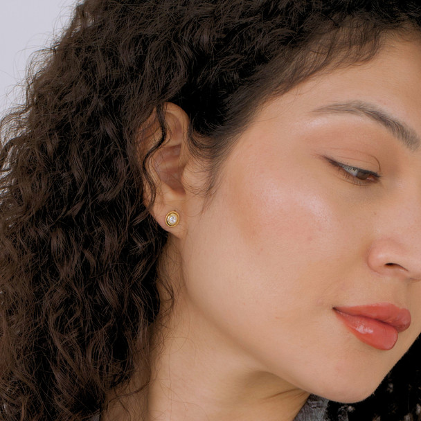 Oval 18k Gold Plated Earrings
