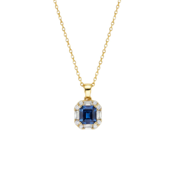Blue Sapphire 18k Gold Plated Necklace