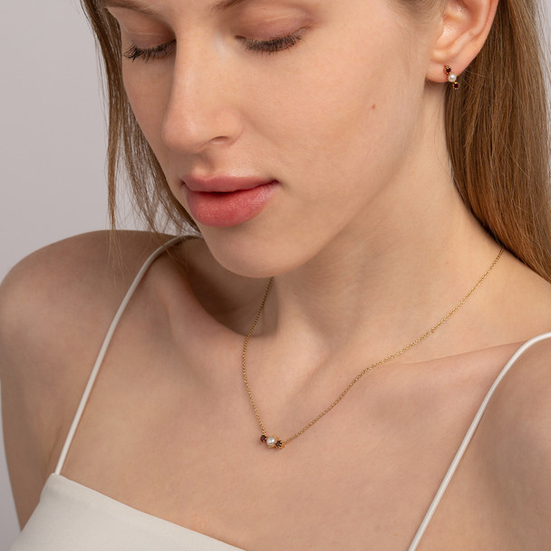 Queen Victoria Pearl Star 18k Gold Plated Earrings