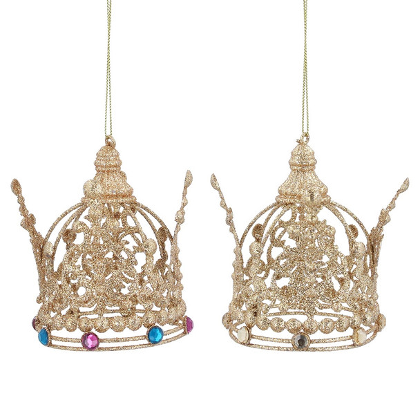 Gold Crown Filigree Christmas Decoration